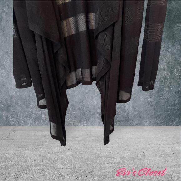 INC International Concepts Women Black Open Cascading Wrap Cardigan Jacket Sz L - Picture 4 of 9